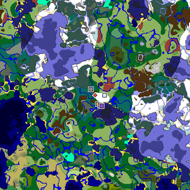 Predicted biome map of Java 26.3 seed -5545234771310959149 around estimated spawn