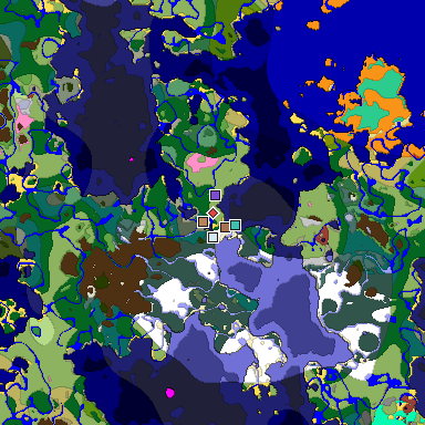 Predicted biome map of Java 26.3 seed 4614626668187051119 around estimated spawn