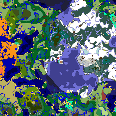 Predicted biome map of Java 26.3 seed 4770117846498684992 around estimated spawn