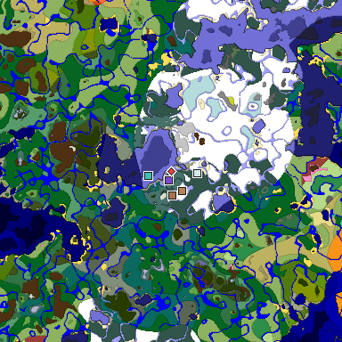 Predicted biome map of Java 26.3 seed 4326863156554688614 around estimated spawn