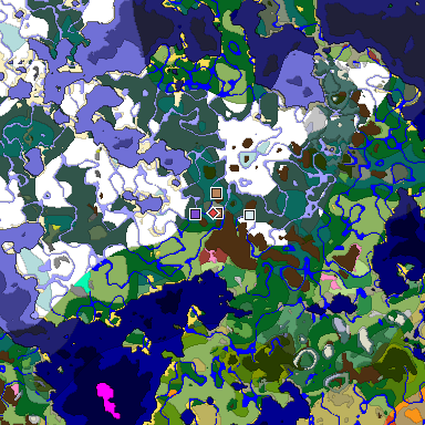 Predicted biome map of Java 26.3 seed -487653667829348140 around estimated spawn