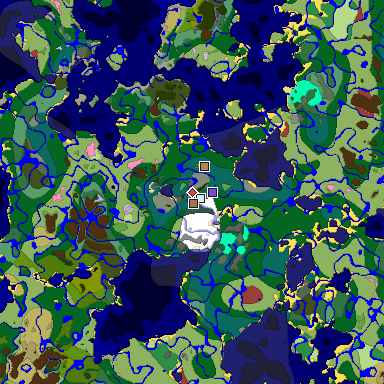Predicted biome map of Java 26.3 seed 7365336759047209982 around estimated spawn