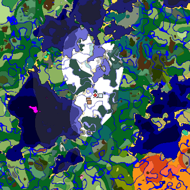 Predicted biome map of Java 26.3 seed 6596171796793013045 around estimated spawn