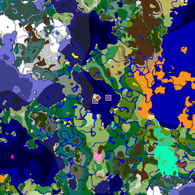 Map of Minecraft seed -4987151120201561142 around spawn