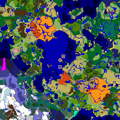 Map of Minecraft seed -9054562088392939093 around spawn