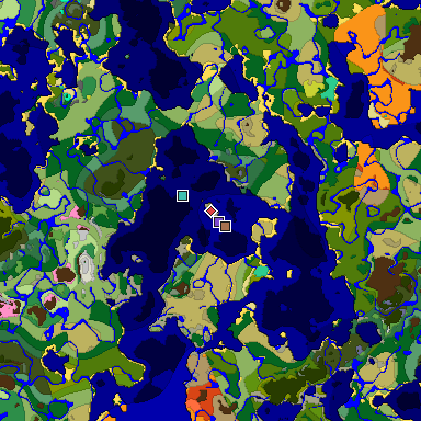 Map of Minecraft seed -2913009253206984282 around spawn