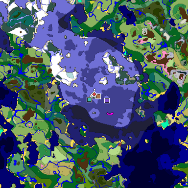 Map of Minecraft seed -2565300300119035114 around spawn