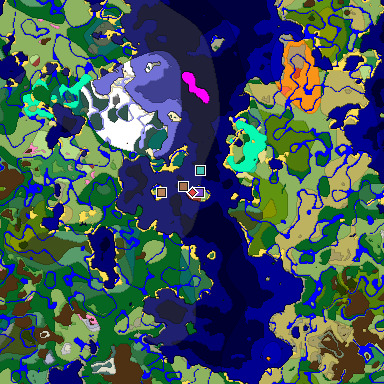 Predicted biome map of Java 26.3 seed 7482848558412060487 around estimated spawn