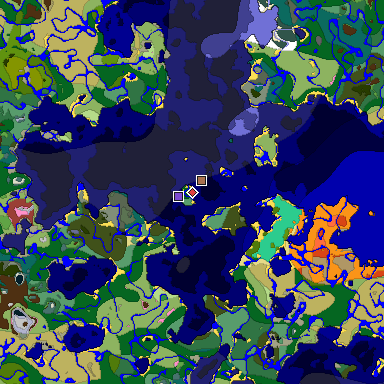 Predicted biome map of Java 26.3 seed -4070924452542691372 around estimated spawn