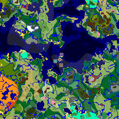 Predicted biome map of Java 26.3 seed -8375932048842881130 around estimated spawn