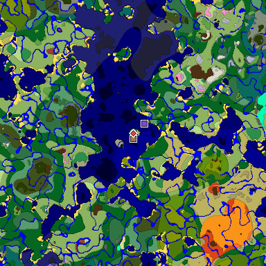 Predicted biome map of Java 26.3 seed -4462254293230908287 around estimated spawn