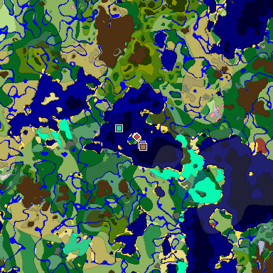 Predicted biome map of Java 26.3 seed -7973079363481105838 around estimated spawn