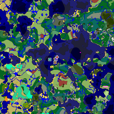 Predicted biome map of Java 26.3 seed 2087103826772105671 around estimated spawn