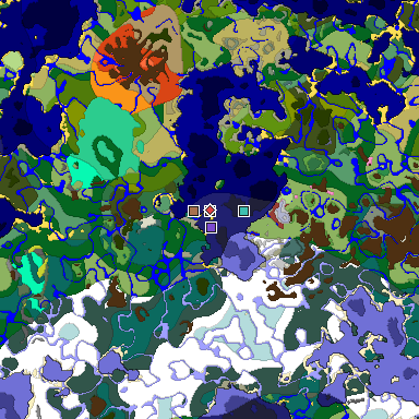 Predicted biome map of Java 26.3 seed -7829629618365214477 around estimated spawn