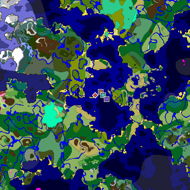 Map of Minecraft seed -7851313962391750456 around spawn