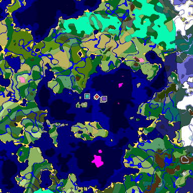Map of Minecraft seed 4626262560858077235 around spawn