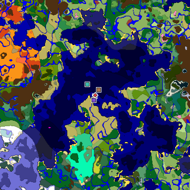 Predicted biome map of Java 26.3 seed 4468870175076565481 around estimated spawn
