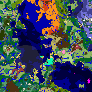 Predicted biome map of Java 26.3 seed 471382022538481374 around estimated spawn
