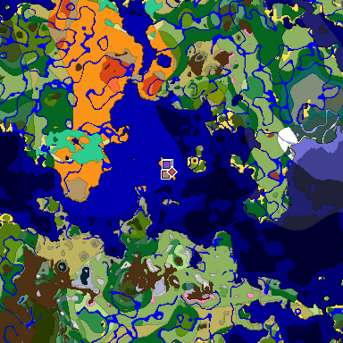 Predicted biome map of Java 26.3 seed -4394042090202361390 around estimated spawn