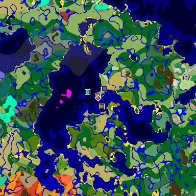 Predicted biome map of Java 26.3 seed 2176863132003783598 around estimated spawn