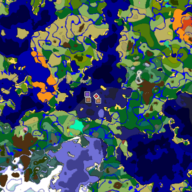 Predicted biome map of Java 26.3 seed 6993390328375292624 around estimated spawn