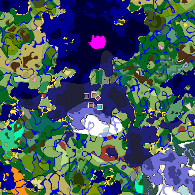 Predicted biome map of Java 26.3 seed 1622524395903924276 around estimated spawn