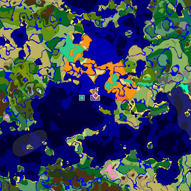 Predicted biome map of Java 26.3 seed -6127060603856030992 around estimated spawn