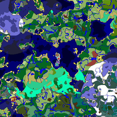 Predicted biome map of Java 26.3 seed -1134982480051318976 around estimated spawn