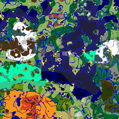 Predicted biome map of Java 26.3 seed -6612708460706501768 around estimated spawn