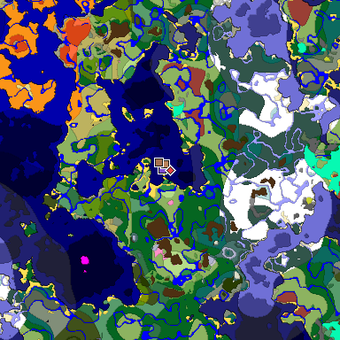 Predicted biome map of Java 26.3 seed -7383362655863101928 around estimated spawn