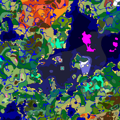Predicted biome map of Java 26.3 seed 8114038106047831909 around estimated spawn