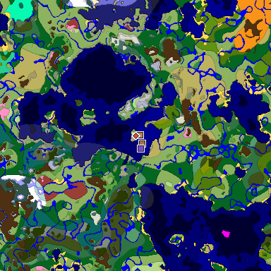 Predicted biome map of Java 26.3 seed -7854061662127676161 around estimated spawn