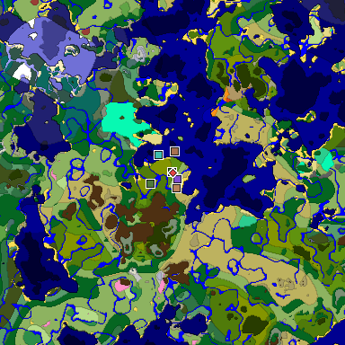 Map of Minecraft seed -7323209336975475404 around spawn