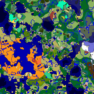 Map of Minecraft seed 8838146367936889225 around spawn