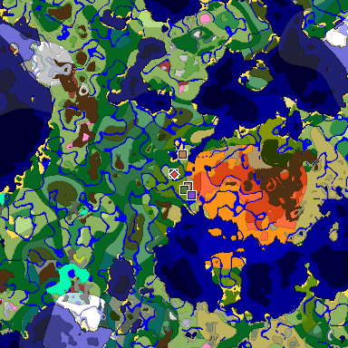 Map of Minecraft seed 3533922197664147702 around spawn