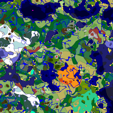 Predicted biome map of Java 26.3 seed -1684567298742063492 around estimated spawn