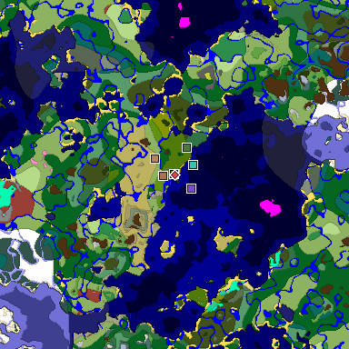 Map of Minecraft seed -5734472559891269283 around spawn