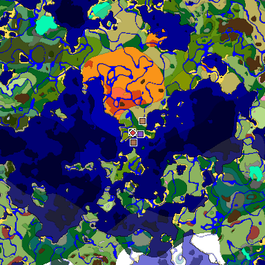 Predicted biome map of Java 26.3 seed -3065458136496280349 around estimated spawn