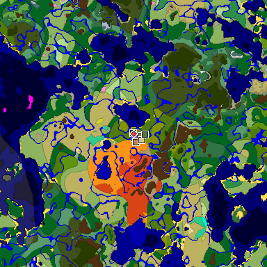 Map of Minecraft seed 5950451625190347456 around spawn