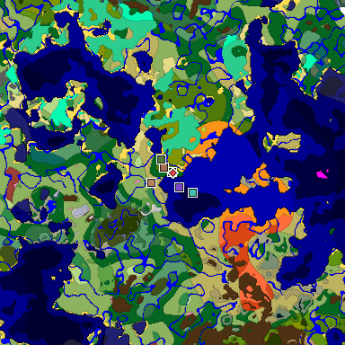 Map of Minecraft seed 4474175298358211813 around spawn