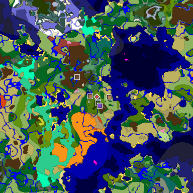 Predicted biome map of Java 26.3 seed -8379817701633479871 around estimated spawn