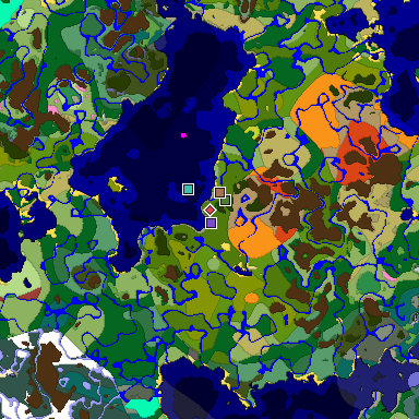 Predicted biome map of Java 26.3 seed -2936668526897993212 around estimated spawn
