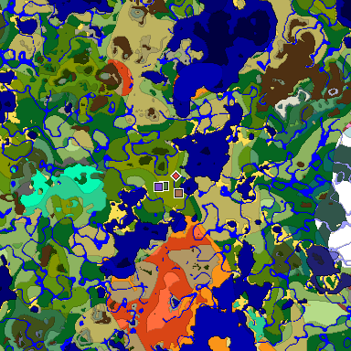 Predicted biome map of Java 26.3 seed 8231274051432807206 around estimated spawn