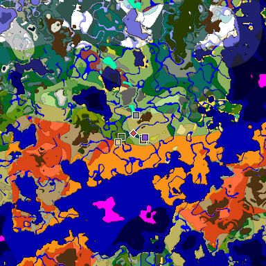Predicted biome map of Java 26.3 seed -1841611596298798617 around estimated spawn