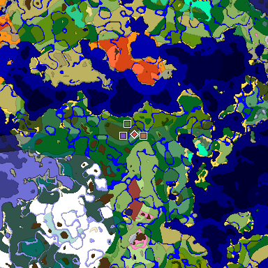 Predicted biome map of Java 26.3 seed 225781891458831770 around estimated spawn