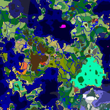 Predicted biome map of Java 26.3 seed -2004577467681411203 around estimated spawn