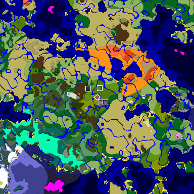 Predicted biome map of Java 26.3 seed -7002118382773215373 around estimated spawn