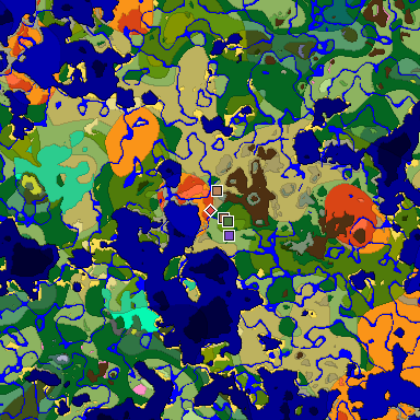 Predicted biome map of Java 26.3 seed -5968249398263485204 around estimated spawn