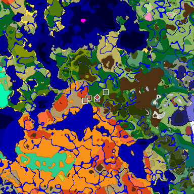 Predicted biome map of Java 26.3 seed 4656878600322643992 around estimated spawn