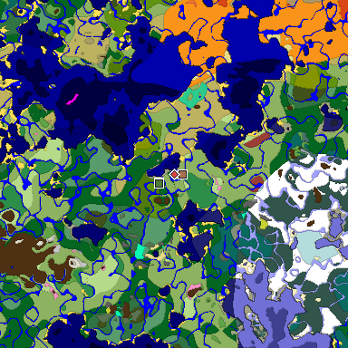 Predicted biome map of Java 26.3 seed -4255609502052315818 around estimated spawn